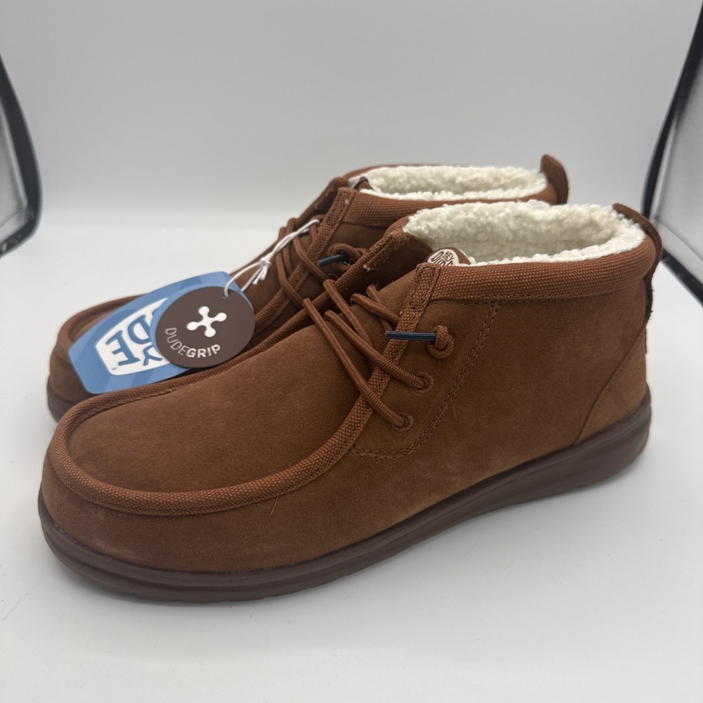 Hey Dude Men's Wally Mid GripR Classic Shoe 42052-225 Brown Brand New Men 12
